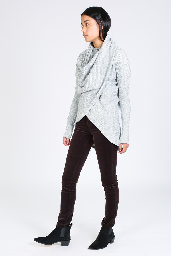 Ursa Minor Tabard cardigan in oatmeal stripe Ursa Minor Tabard cardigan in oatmeal stripe