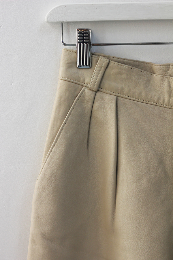 Hey Jude Vintage Cream Leather Trousers Hey Jude Vintage Cream Leather Trousers