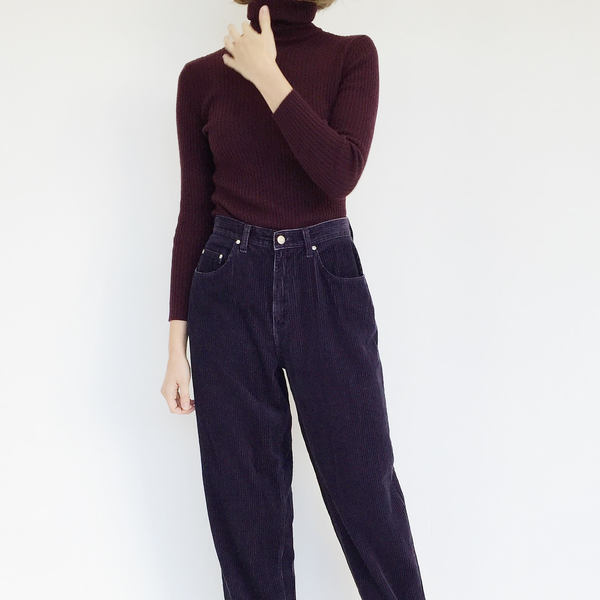 Johan Vintage Eggplant Corduroy Pant Johan Vintage Eggplant Corduroy Pant