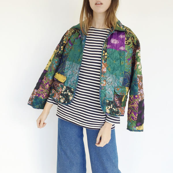 Johan Vintage Quilted Reversible Silk Jacket Johan Vintage Quilted Reversible Silk Jacket