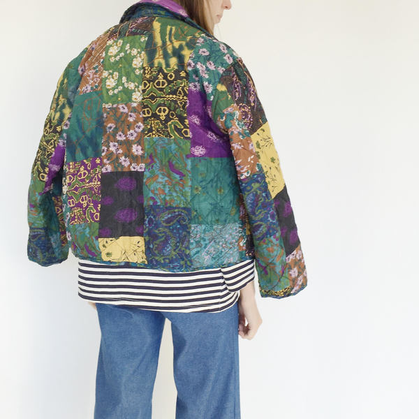 Johan Vintage Quilted Reversible Silk Jacket Johan Vintage Quilted Reversible Silk Jacket