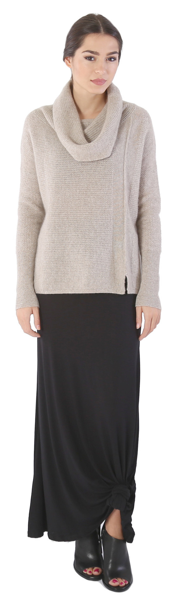 White + Warren Cashmere Rick Rack Funnelneck White + Warren Cashmere Rick Rack Funnelneck