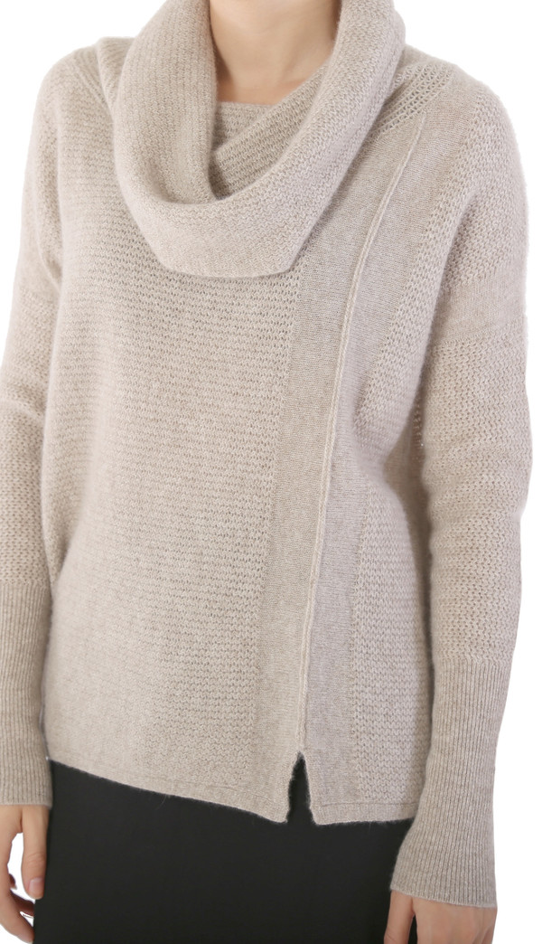 White + Warren Cashmere Rick Rack Funnelneck White + Warren Cashmere Rick Rack Funnelneck