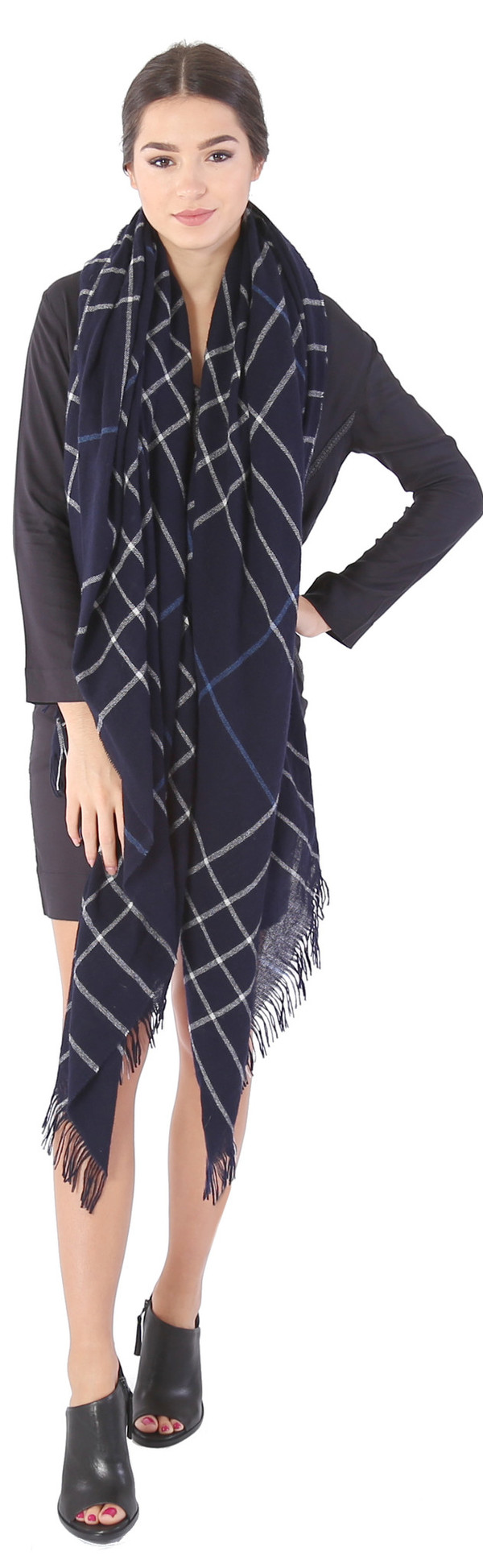 Rag & Bone Windowpane Check Scarf in Salute Rag & Bone Windowpane Check Scarf in Salute