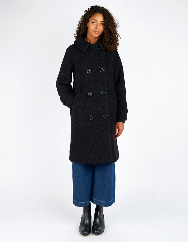 Ganni Fenn Double Breasted Coat Black Ganni Fenn Double Breasted Coat Black