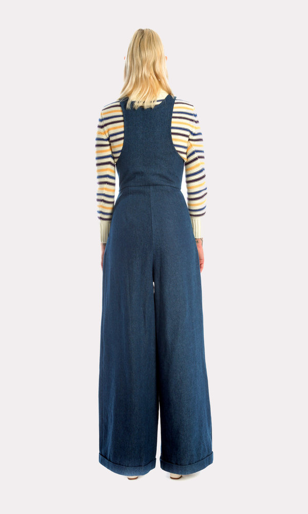 Kurt Lyle Olivia Suspender Pant in Dark Denim Kurt Lyle Olivia Suspender Pant in Dark Denim