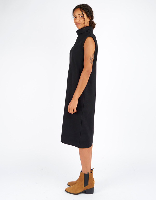Kowtow Building Block Rib Roll Neck Dress Black Kowtow Building Block Rib Roll Neck Dress Black