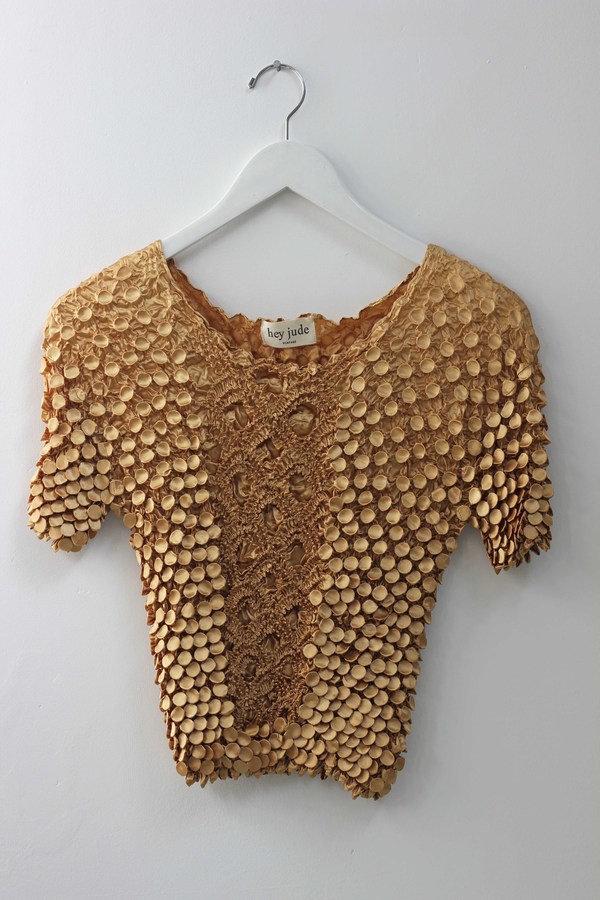 Hey Jude Vintage Gold Textured Tee Hey Jude Vintage Gold Textured Tee