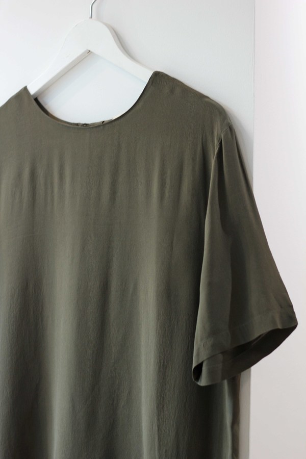 Hey Jude Vintage Olive Silk Tee Hey Jude Vintage Olive Silk Tee