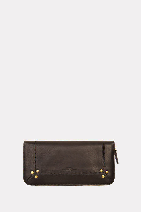 Jerome Dreyfuss Malcolm zip wallet in black/brass Jerome Dreyfuss Malcolm zip wallet in black/brass
