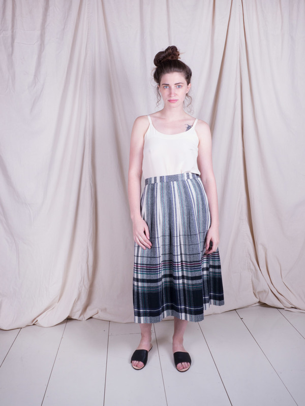 Woods Vintage Plaid Wool Skirt Woods Vintage Plaid Wool Skirt
