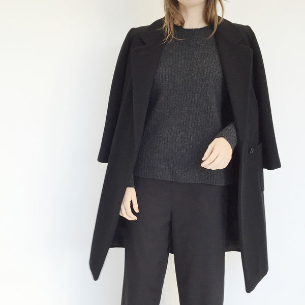 Johan Vintage Black Wool Everyday Coat Johan Vintage Black Wool Everyday Coat