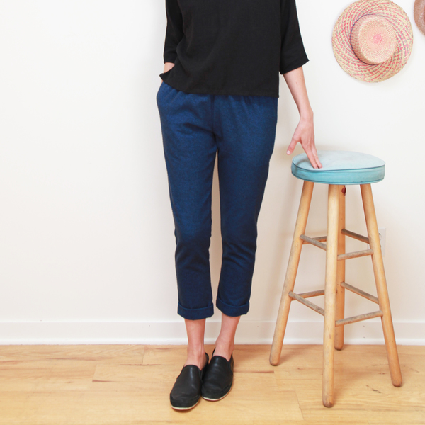 Me & Arrow Cuff Slim Pants Fuzzy Heather Navy Me & Arrow Cuff Slim Pants Fuzzy Heather Navy