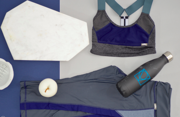 VPL Neo Gridlock Bra: Charcoal Marl x Blue VPL Neo Gridlock Bra: Charcoal Marl x Blue