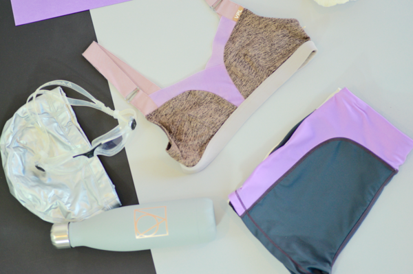 VPL Stripe B Bra: Fawn Marl x Lavendula VPL Stripe B Bra: Fawn Marl x Lavendula