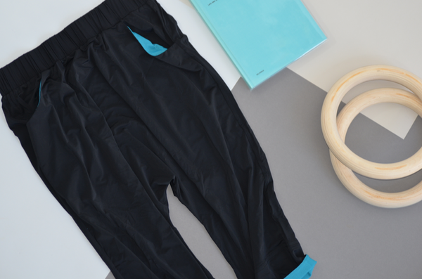 VPL Tracking Pants: Black & Turquoise VPL Tracking Pants: Black & Turquoise