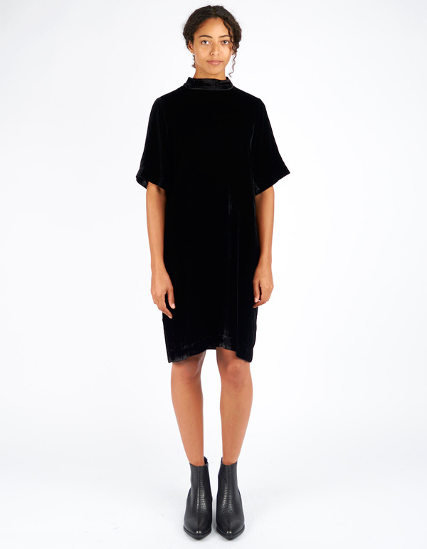 Just Female Ware Velour Dress Black Just Female Ware Velour Dress Black