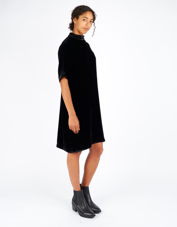 Just Female Ware Velour Dress Black Just Female Ware Velour Dress Black
