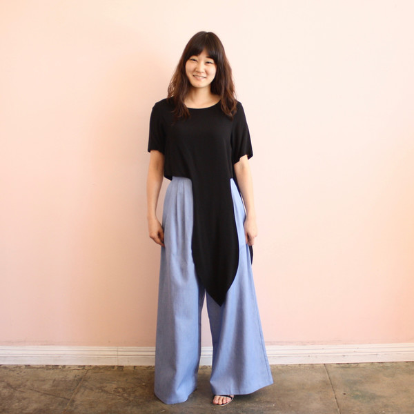 Sechung tie tee - black crepe Sechung tie tee - black crepe