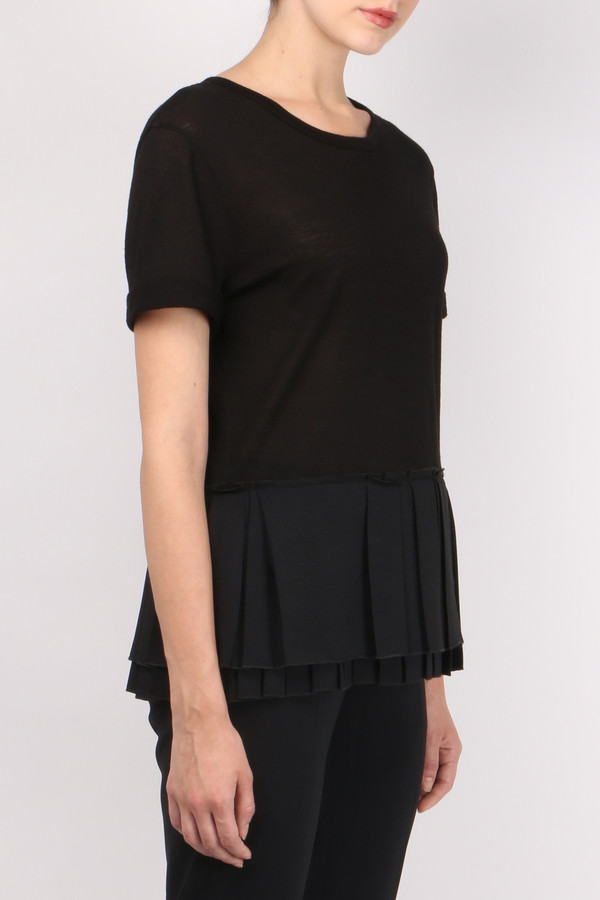 Pomandere Pleated V Back Top Pomandere Pleated V Back Top