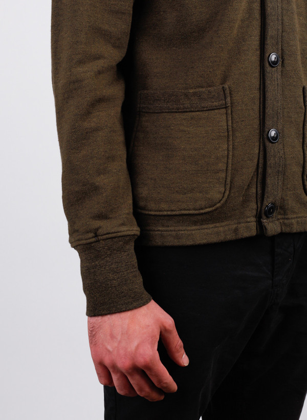 Men's National Athletic Goods Varsity Cardigan Olive Men's National Athletic Goods Varsity Cardigan Olive