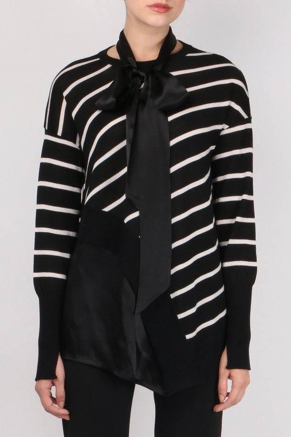 (nude) Striped Flared Sweater (nude) Striped Flared Sweater