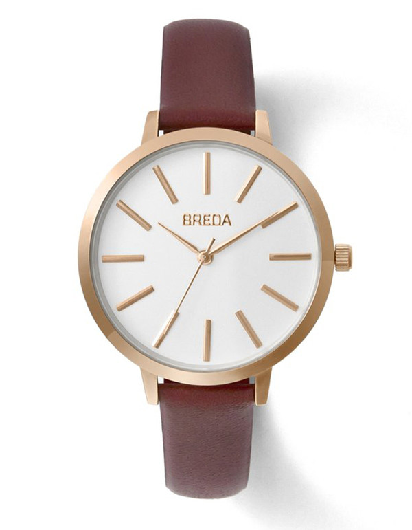 Breda Joule Watch Rose Gold Maroon Breda Joule Watch Rose Gold Maroon