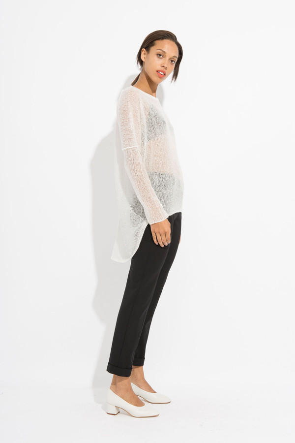 Paychi Guh Sheer Pullover - White Paychi Guh Sheer Pullover - White