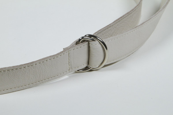 Clyde D Ring Belt in Stone Calf Leather Clyde D Ring Belt in Stone Calf Leather
