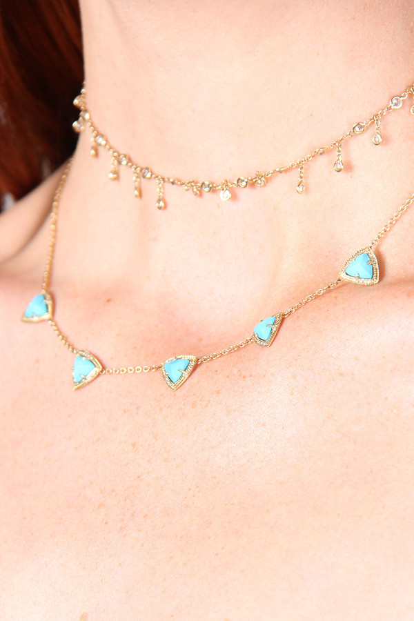 JAQUIE AICHE TURQUOISE PYRAMID NECK JAQUIE AICHE TURQUOISE PYRAMID NECK