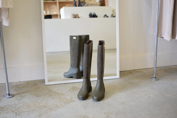 Melissa Long Boot Flocked Green Melissa Long Boot Flocked Green