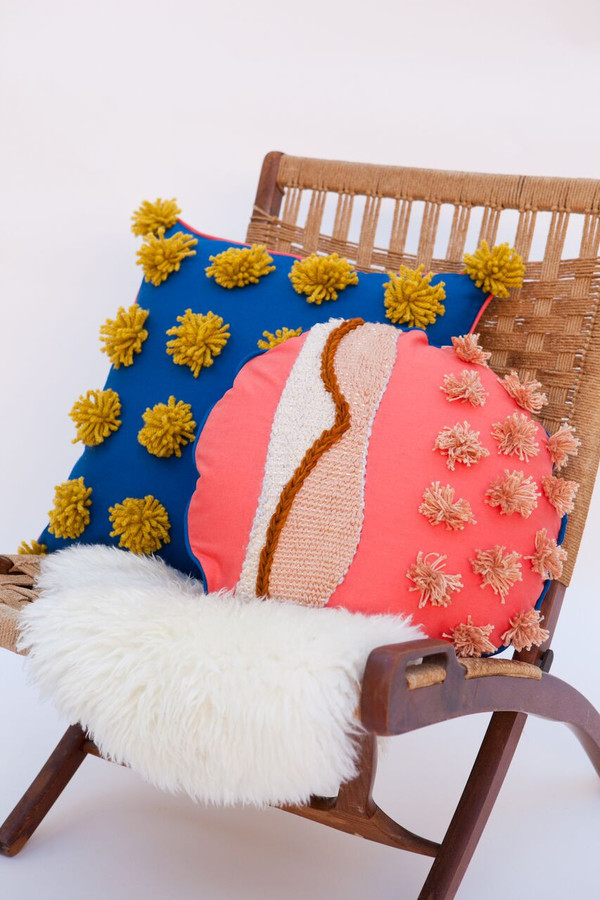 Lykke Wullf x Farron: Blue Pom Pom Pillow Lykke Wullf x Farron: Blue Pom Pom Pillow