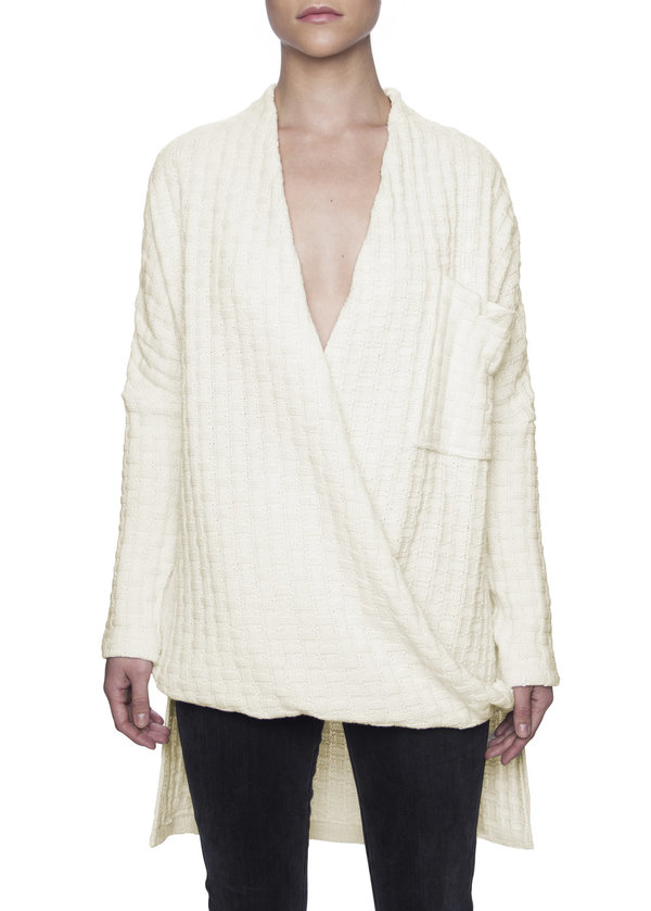 Vincetta Ivory Wrap Front Sweater Vincetta Ivory Wrap Front Sweater