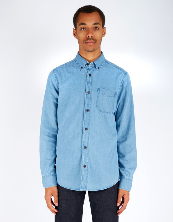 Men's Deus Albie Denim Shirt Bleach Indigo Men's Deus Albie Denim Shirt Bleach Indigo