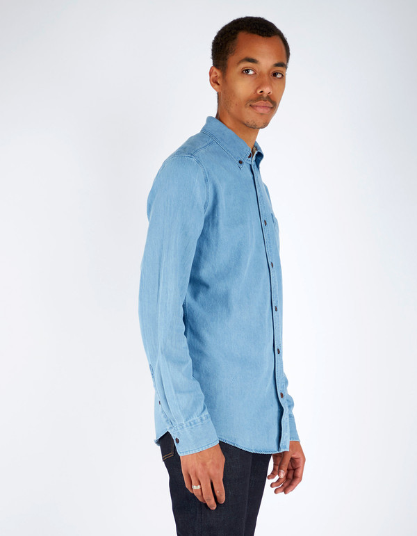Men's Deus Albie Denim Shirt Bleach Indigo Men's Deus Albie Denim Shirt Bleach Indigo