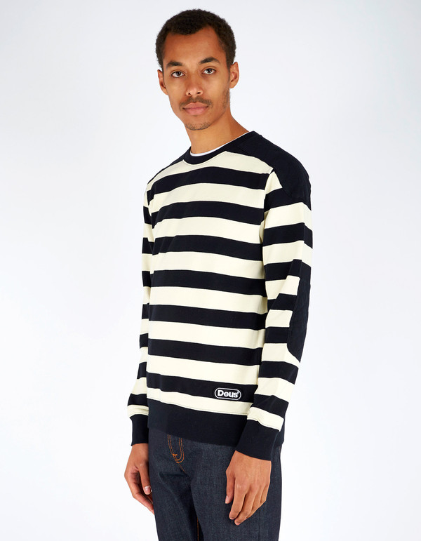 Men's Deus Cadillac Crew Black Stripe Men's Deus Cadillac Crew Black Stripe