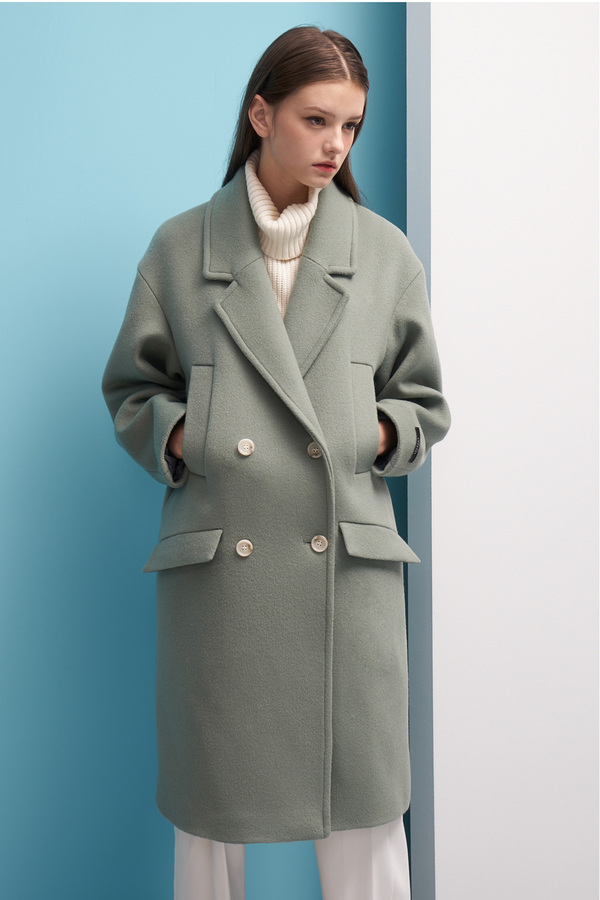 LOOKAST Oversized Double Breasted Wool Coat- Mint LOOKAST Oversized Double Breasted Wool Coat- Mint