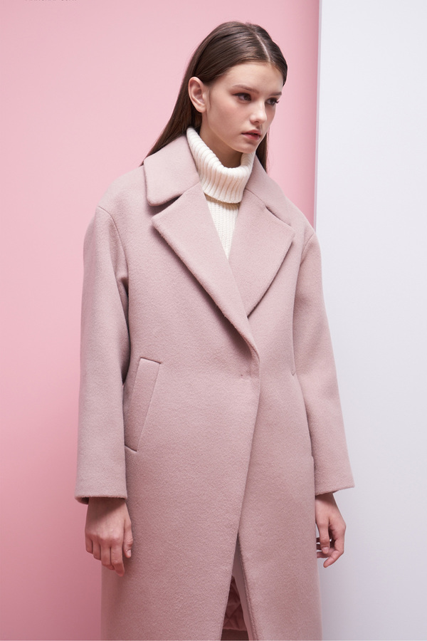 LOOKAST Oversized Long Wool Coat- Baby Pink LOOKAST Oversized Long Wool Coat- Baby Pink