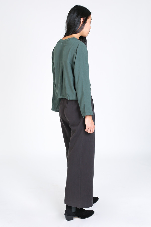 First Rite Crossover blouse in jade First Rite Crossover blouse in jade