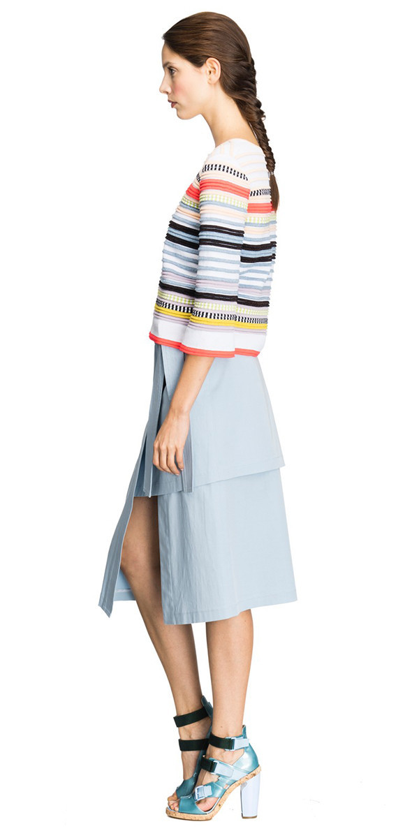 SUNO NEON STRIPE OTTOMAN KNIT TOP SUNO NEON STRIPE OTTOMAN KNIT TOP