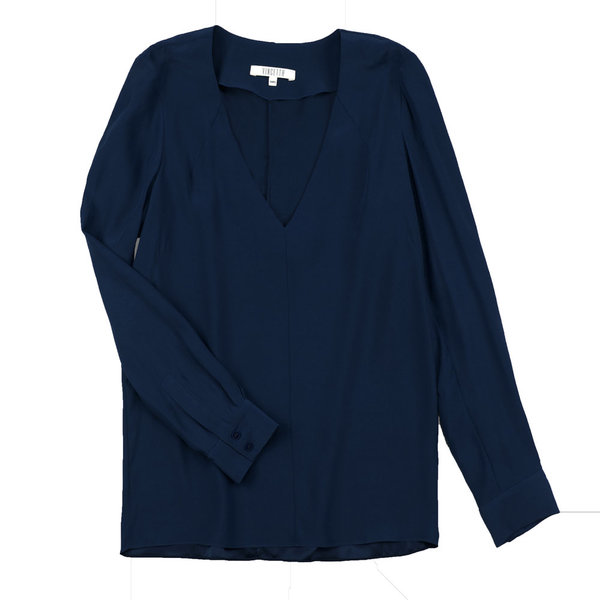 Vincetta Navy V-neck Blouse Vincetta Navy V-neck Blouse