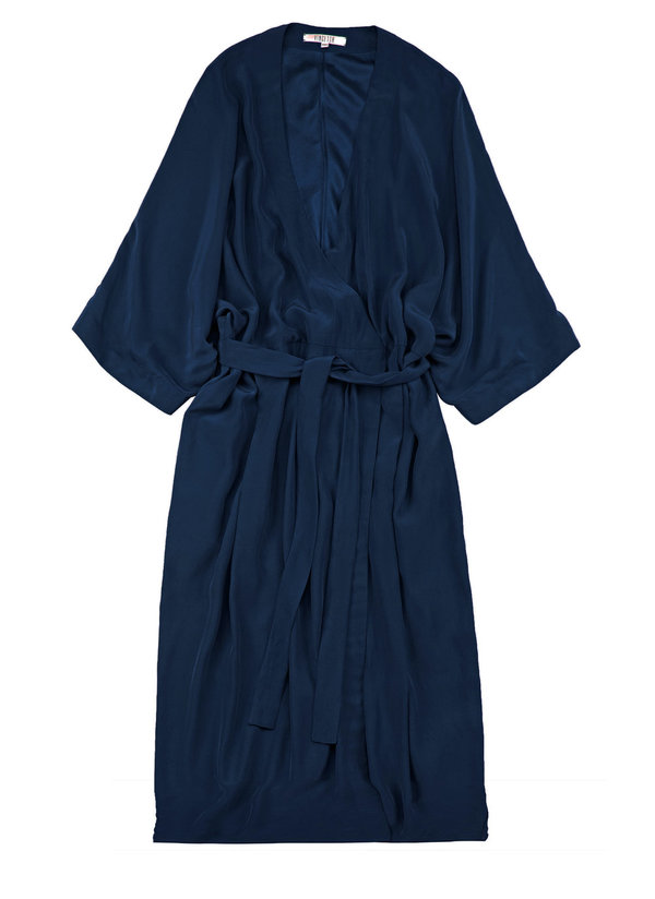 Vincetta Navy Knee Length Kimono Dress Vincetta Navy Knee Length Kimono Dress