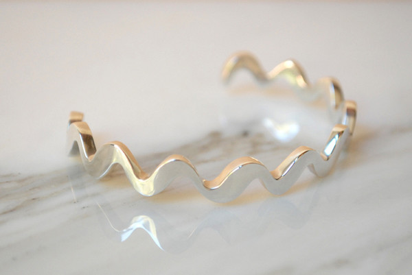 Annie Costello Brown Wavy Line Cuff Annie Costello Brown Wavy Line Cuff