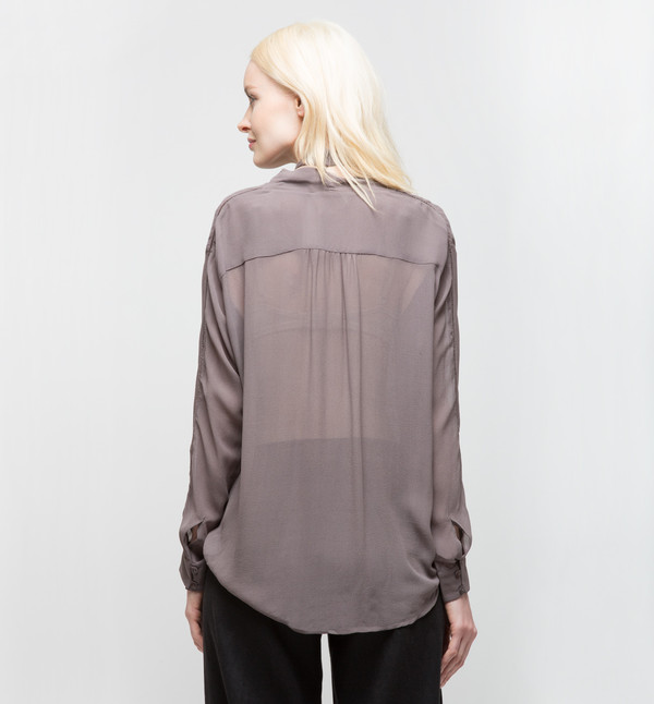 Laura Siegel Draped Top with Collar Light Lavender Laura Siegel Draped Top with Collar Light Lavender