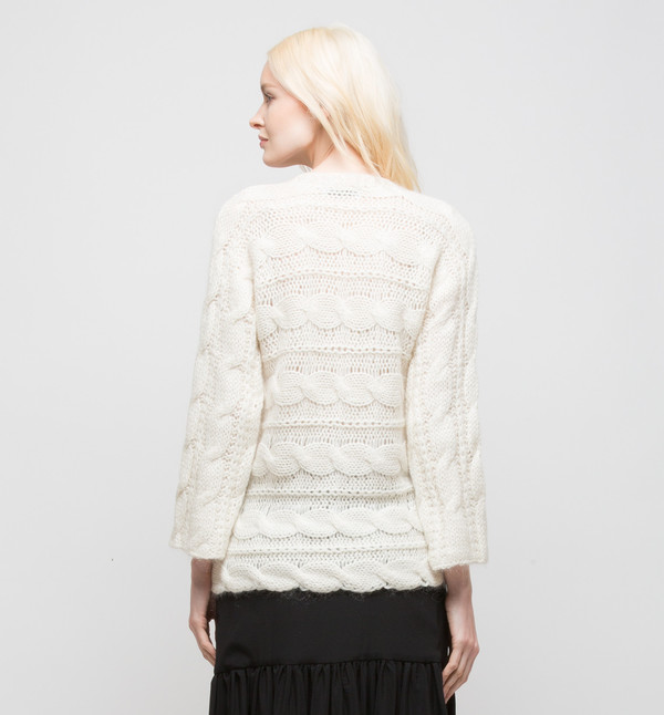 Ryan Roche V-Neck Sweater Ivory Ryan Roche V-Neck Sweater Ivory