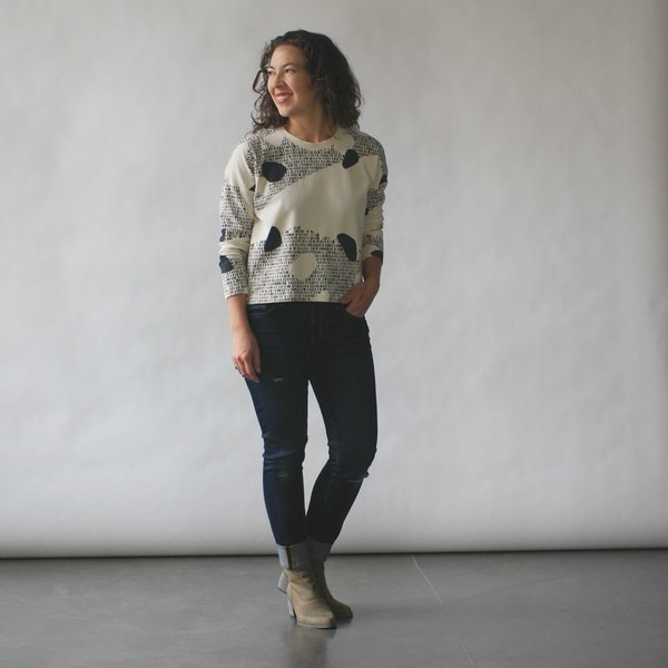 Make It Good Composition #1 Cropped Sweatshirt in Cream Make It Good Composition #1 Cropped Sweatshirt in Cream