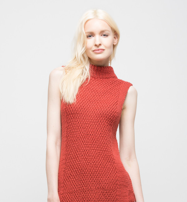 VOZ Textured Mock Neck Brick VOZ Textured Mock Neck Brick