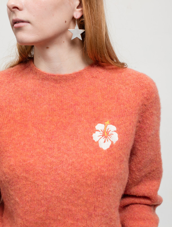 Trademark Embroidered Shetland Sweater Peach Trademark Embroidered Shetland Sweater Peach