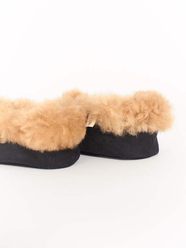 Ariana Bohling Alpaca Scuff Slippers Black Ariana Bohling Alpaca Scuff Slippers Black