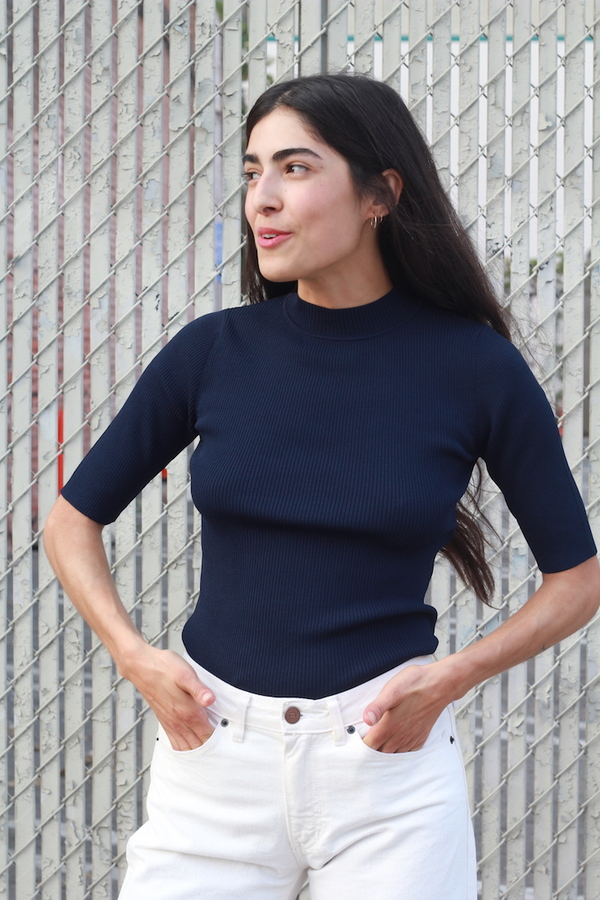 Objects Without Meaning Rib Tee, Navy Objects Without Meaning Rib Tee, Navy
